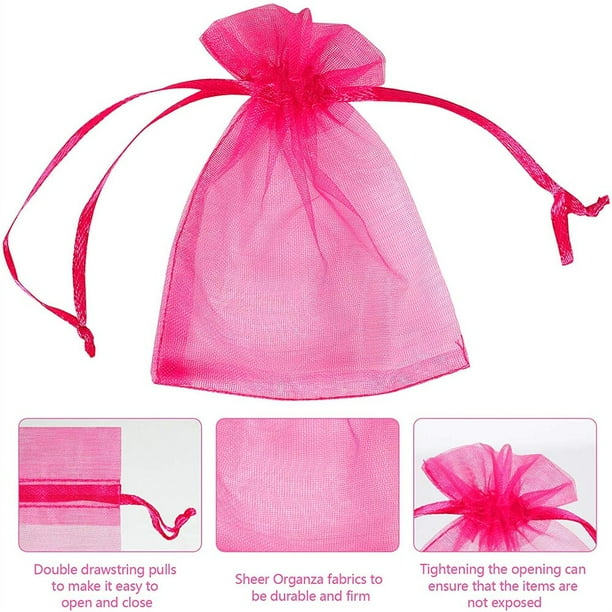 YQL Bolsas de organza de 4 x 6, 100 bolsas de malla para protección de  frutas, bolsas de regalo de organza morada, bolsas con cordón para joyas