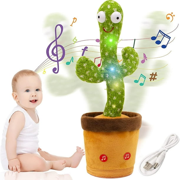 Juguete de cactus bailando, repite lo que dices, carga USB, canta y graba  cactus de peluche con brillo colorido para decoración del hogar y niños  jugando (120 YONGSHENG 8390611292379