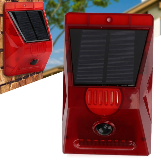 Sistema Alarma Solar Con Sonido y Luz LED Sirena Con Sensor De Movimiento  Alerta