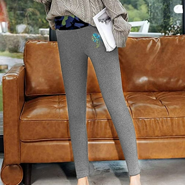 Pantalones moldeadores ajustados y acolchados de terciopelo de invierno  para mujer, pantalones de malla de cintura alta informales de talla grande  Fridja hfkajh100066