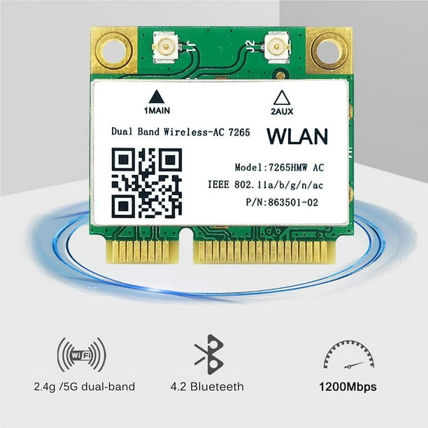 Tarjeta Wifi 8265Hmw/Ac 802.11Ac Tarjeta Wifi De Doble Banda Bluetooth 4,2  Adaptador Inalámbrico Para Ordenador Portátil Pc Compatible Con Múltiples  Sistemas Scienceny EL011794-00