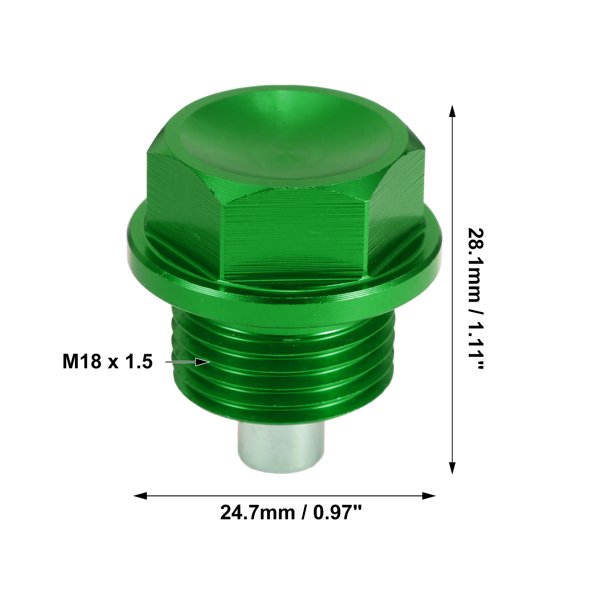 2 Juegos M18x1.5 Tornillo Tapón Carter Drenaje Aceite Aleación con 2  Arandela Verde Unique Bargains tapones de drenaje de aceite de motor  automotriz