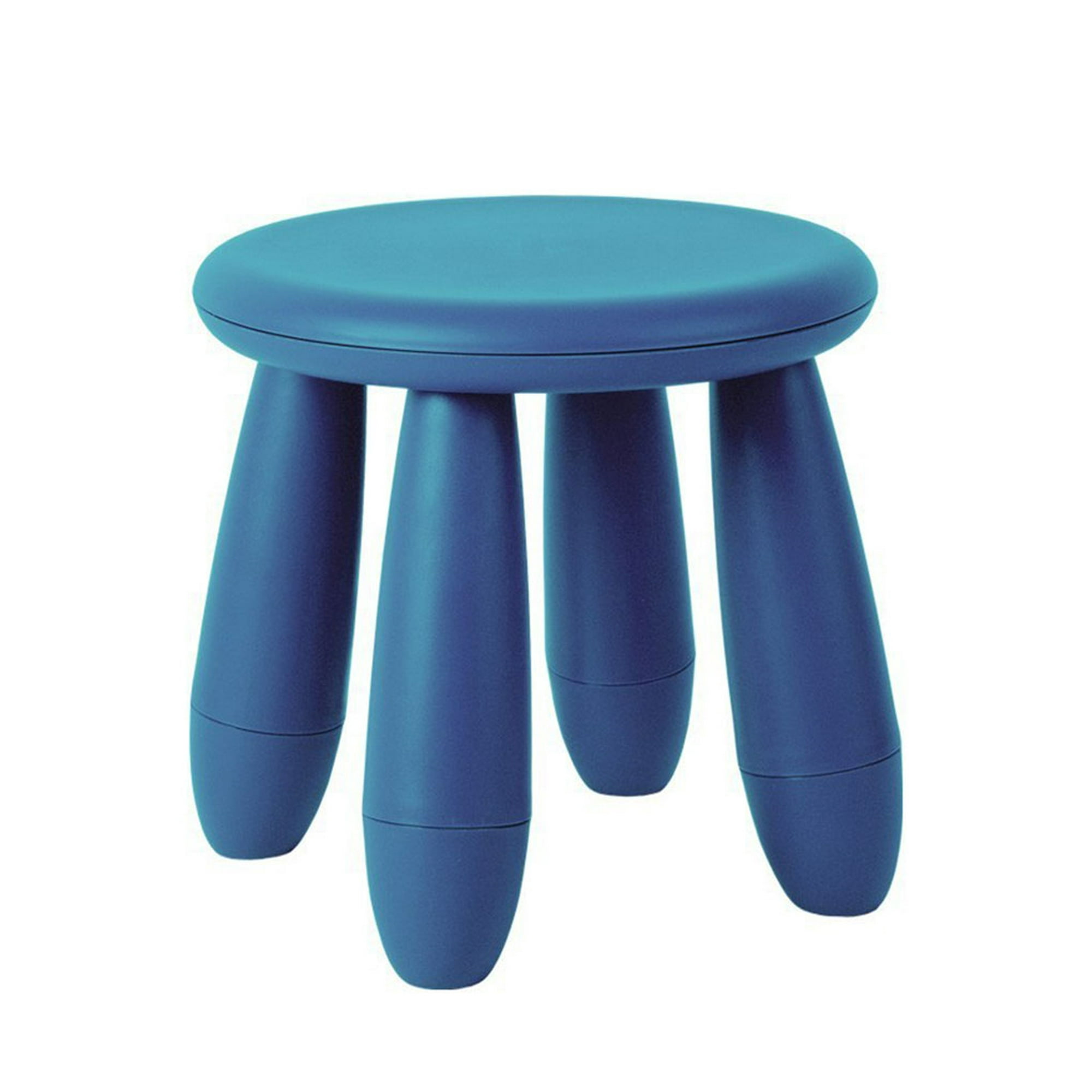 Taburete infantil de plástico azul 19 x 26 x 18 cm, banqueta multiusos,  asiento para niños, resistente y muy ligero, idel para i