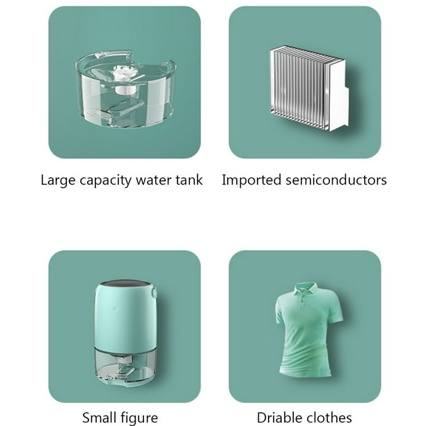 Deshumidificador de aire de 1000 ml absorbente de humedad portátil para el  hogar (blanco de EE. UU.)