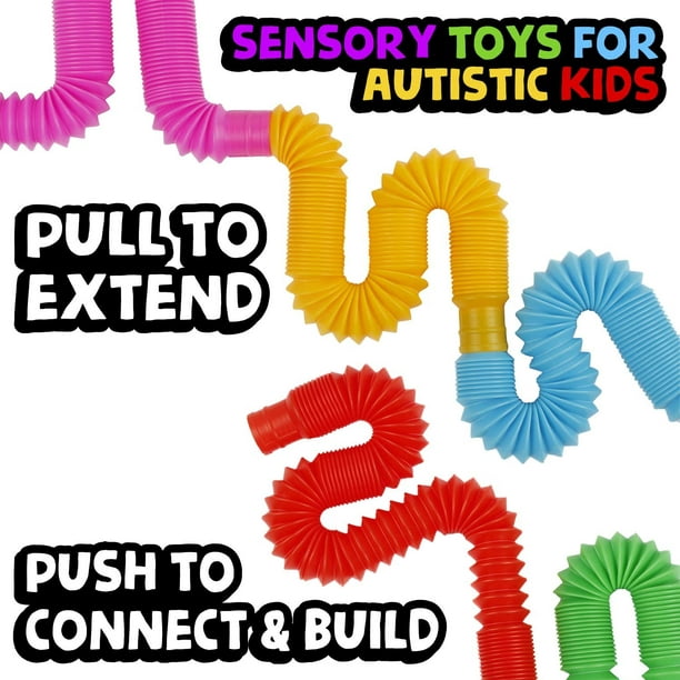 Juguetes sensoriales de tubos, juguetes para niños pequeños con habilidades  motoras finas, juguetes para niños sensoriales y juguetes de aprendizaje  Adepaton LRWJ287-3