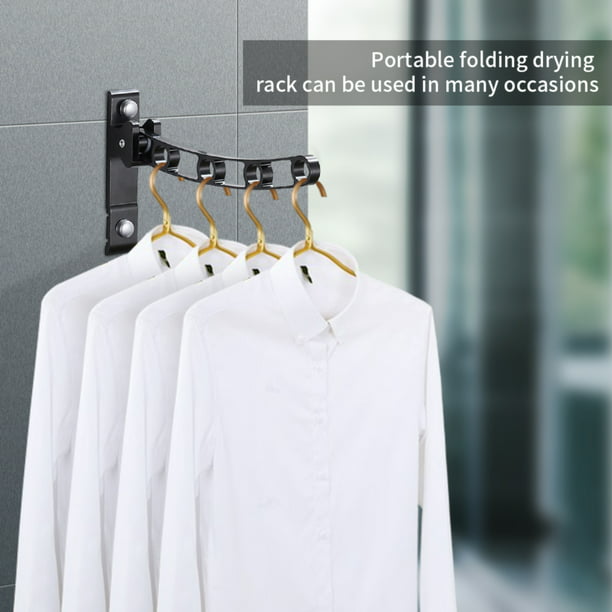 VILOYI-perchero plegable de aluminio para ropa, Perchero de montaje en pared  de alta resistencia, No se oxida, Invisible, colgador de toallas con  tornillos