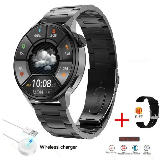 Reloj inteligente NFC para hombre y mujer, pulsera con llamadas, Bluetooth,  GPS, control del ritmo cardíaco, ECG, presión arterial, para Android e ios  Casa de los Tesoros