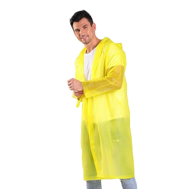 Impermeables Reutilizables Mujer Hombre Ponchos de Lluvia Ropa Impermeable  con Capucha Lluvia - Amarillo Sunnimix Chubasquero con capucha