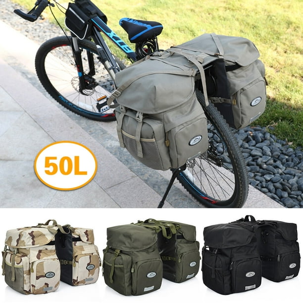 Bolsa de alforjas para bicicleta de 50L, impermeable, para asiento trasero,  bolsa para bicicleta, maletero