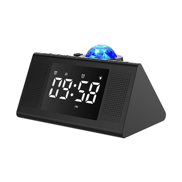 Despertador con radio control, pantalla LED a color y carga USB