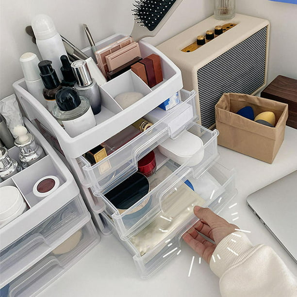 Caja de almacenamiento de escritorio con cajón, organizador de escritorio a  prueba de polvo, contenedor de escritorio para joyería, cosméticos, niña,  mujer, hogar, oficina, dormitorio - AliExpress