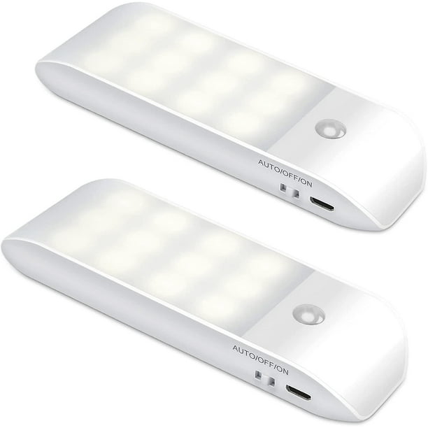 Luz nocturna automática de 12 LED con armario recargable USB con