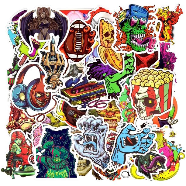 50 unidades de pegatinas/calcomanías decorativas impermeables de diseños de  suspenso/terror, para ordenador portátil, PC, teléfonos móviles, escritori