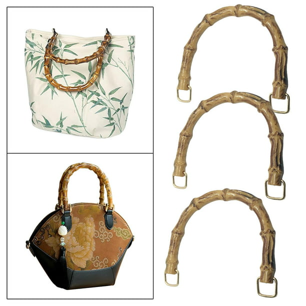  TEHAUX 4 piezas de bolsos de mano con mango de bambú, asas de  repuesto para bolso de mano, asas de bolsa de transporte, asas para hacer  bolsas, asas para bolso de