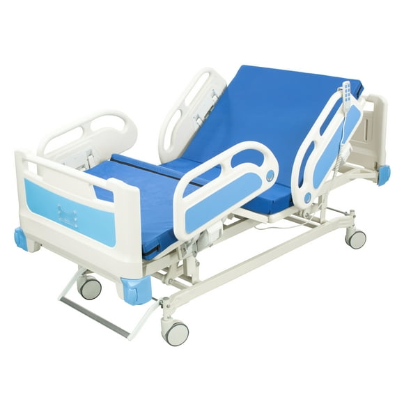 cama de hospital lucia eléctrica ajustable c colchón color blancoazul