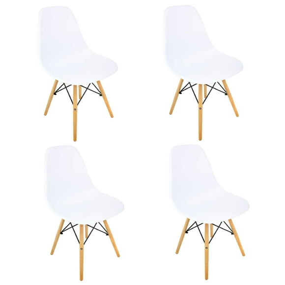 silla tipo eames moderna set 4 pzas para comedor minimalista blanco kingshouse 300545