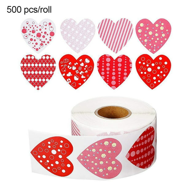 100-500pcs pegatinas en forma de corazón Etiquetas de sello Pegatinas  Scrapbooking Regalo para paquete y decoración de bodas Pegatina de  papelería