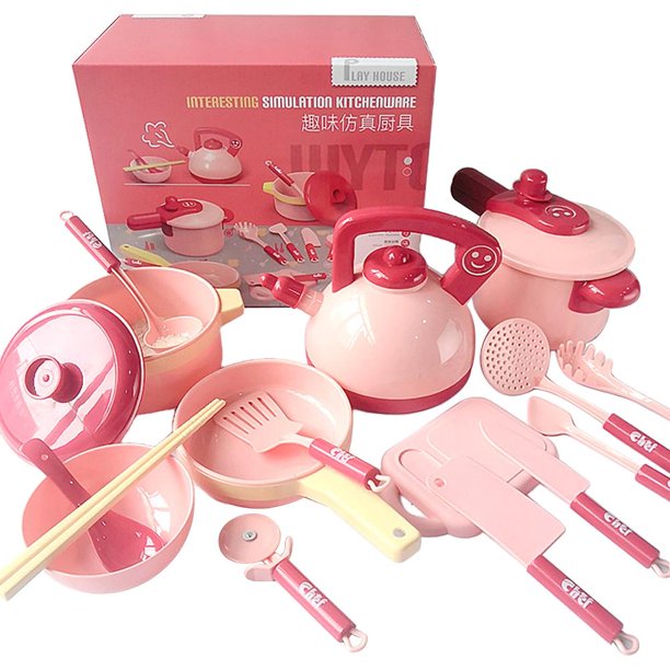 Set De Ollas Para Cocina De Juguete Color Rosa Para Niñas