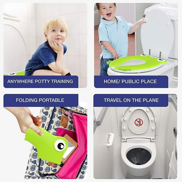 Orinal portátil para niños pequeños, plegable, portátil, asiento de  entrenamiento para ir al baño para niños pequeños, asiento de inodoro  plegable