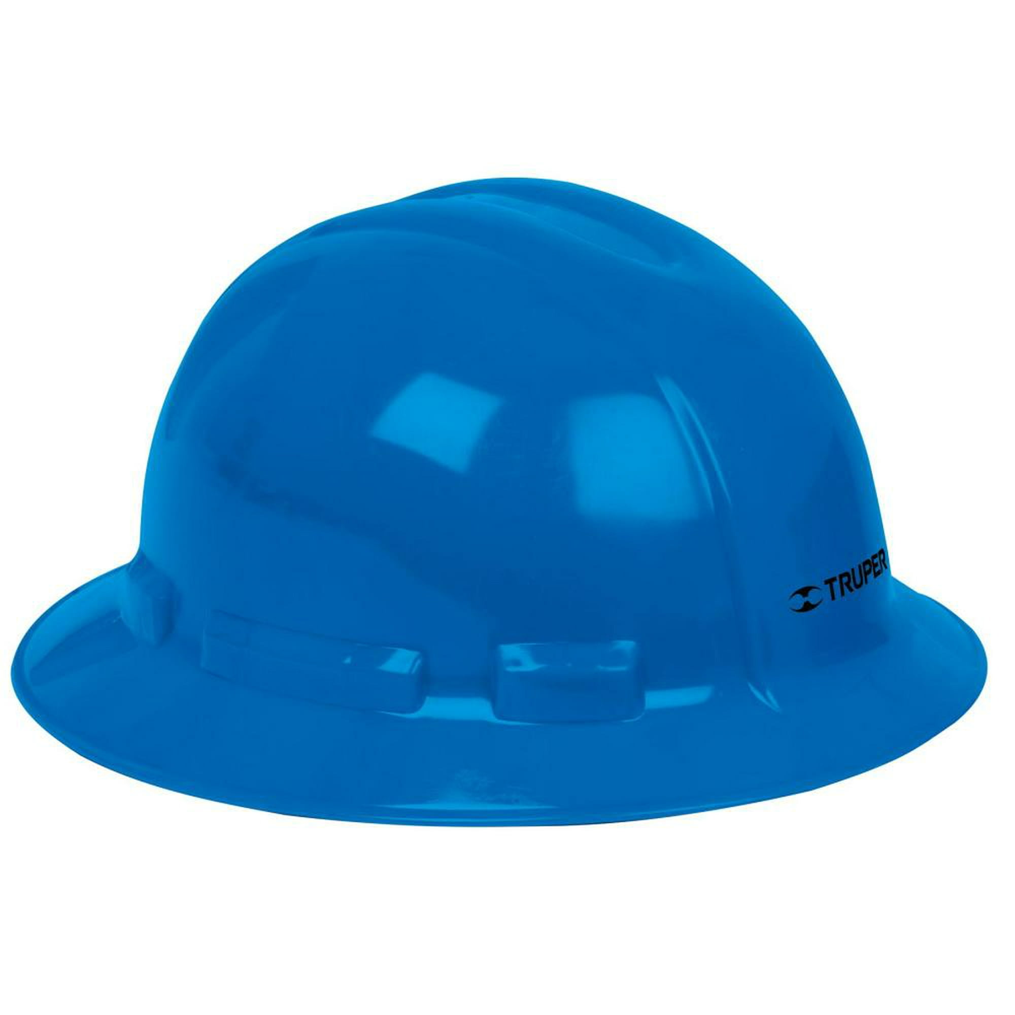 Casco de seguridad ala ancha azul marca Truper – Lumi Material Electrico