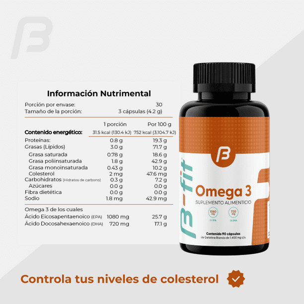 B FIT Omega 3 de salm n noruego 90 c psulas . Walmart en l nea