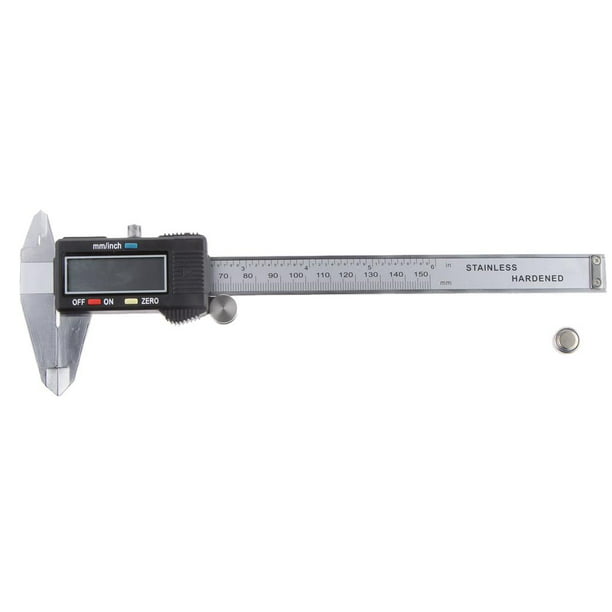 Gyros Herramienta de medición de calibrador digital – Calibre micrómetro de  acero inoxidable de 6 pulgadas – Conversión de pulgadas/MM y pantalla LCD