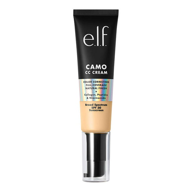  Base de maquillaje Elf con filtro solar   y Niacinamida y acido hialuronico Elf camo cc cream