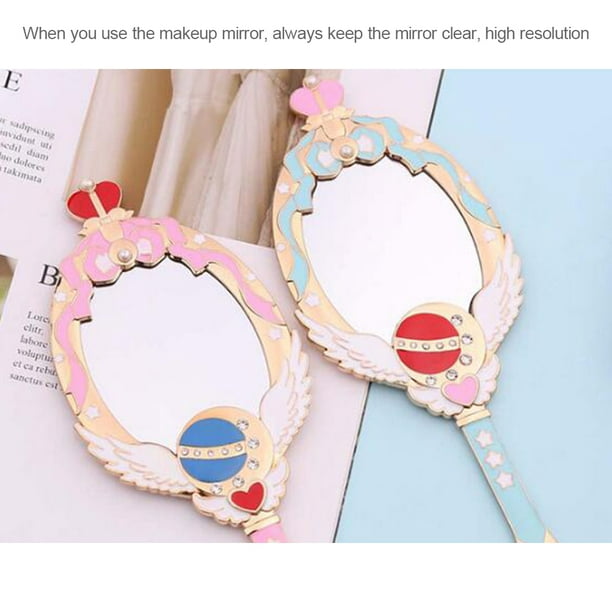 Mini espejo de mano de estilo japonés con mango, espejo cosmético  decorativo, espejos de viaje de mano