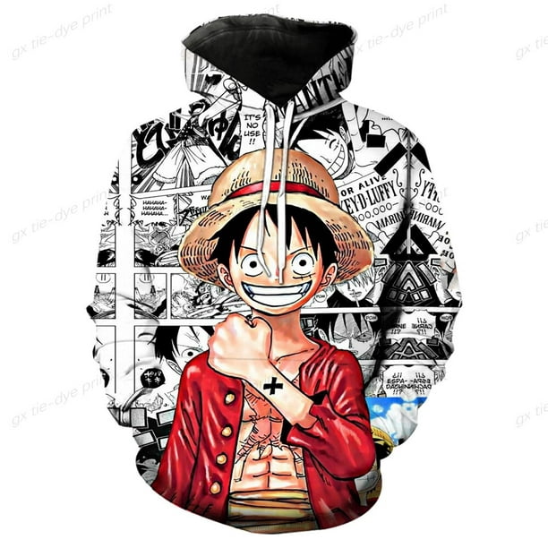 TAPMO Sudadera One Piece Luffy 3D para Niños Hombres con Capucha