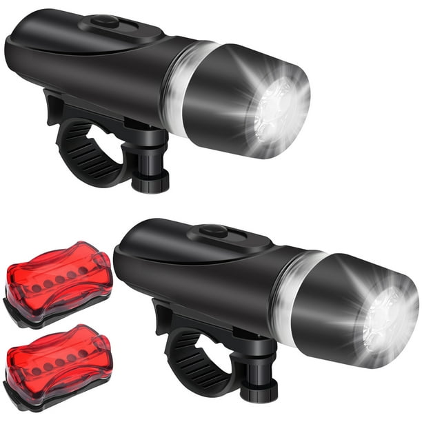 Set de luces LED para bicicleta Muyoka, incluye potente faro delantero y luz  trasera impermeable con 4 modos de iluminación