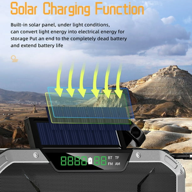 Altavoz Bluetooth Multifuncional Con Carga Solar Para Exteriores