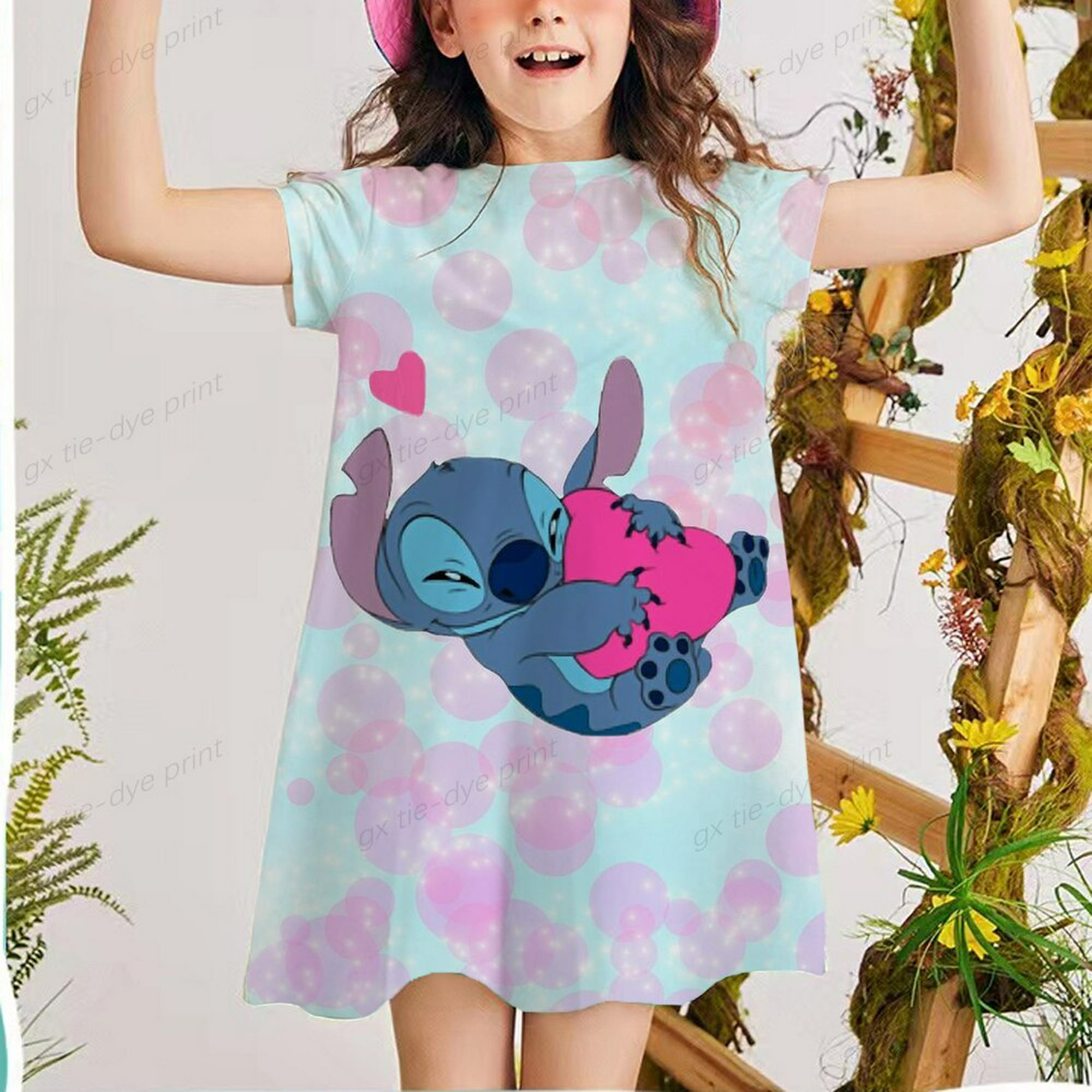 Vestidos de verano para niñas de 2 a 12 años, ropa con estampado de punto  de Disney para niños, ropa de manga corta para fiesta, regalo de  cumpleaños, vestidos para bebés 7T