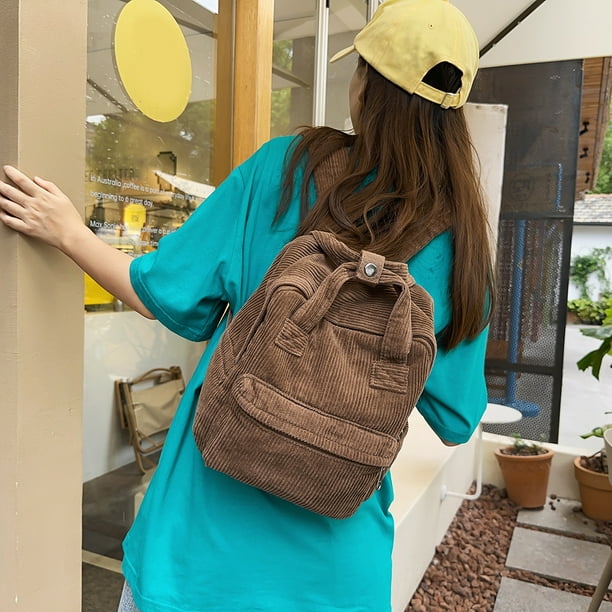 Mochila pequeña con cremallera simple, mochila de moda para mujer con  correa ajustable para el trabajo y los viajes