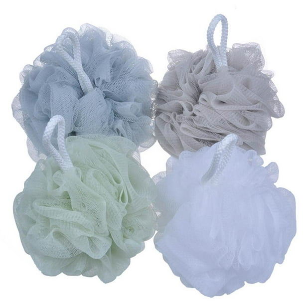  Fu Store Esponjas de baño para ducha de 1.76 oz (50 g), esponja  de malla para baño para hombres y mujeres, paquete de 4 esponjas de  limpieza (1.76 onzas multicolor) 
