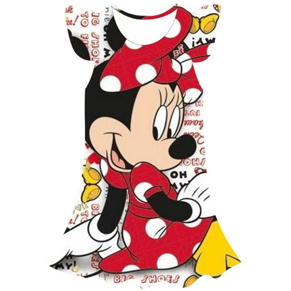 disney mickey minnie mouse princesa vestido lindo dibujos animados niñas cumpleaños fiesta ropa clásico verano vestido niñas regalo 110 year6t gao jinjia led