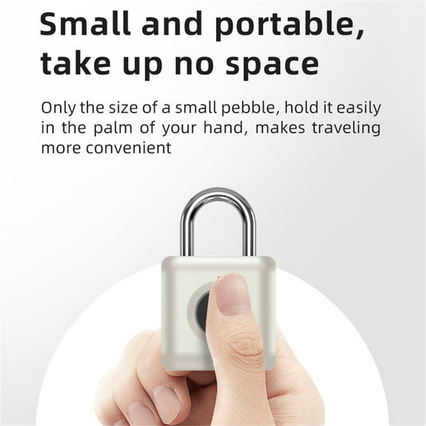 Mini candado inteligente de huellas dactilares sin llave, cerradura  biométrica de puerta con huella dactilar, USB, impermeable, desbloqueo  rápido