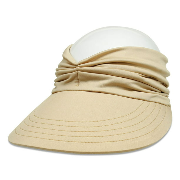 Sombrero de visera para mujer, ala ancha, viseras de protección UV de  verano, gorra de playa con cola de caballo plegable MFZFUKR BST3014005-3