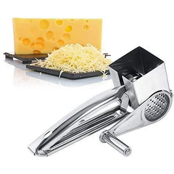 Ralladores de queso rotativos, cortador de queso manual con tambor de acero  inoxidable, herramienta de cocina de manivela para rallar queso duro,  chocolate