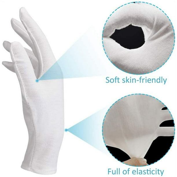  FRCOLOR Guantes de trabajo Guantes de trabajo, 12 pares de  guantes M de algodón blanco para talla de un toque de inspección, manoplas  de mano para mujer, bolsa de colección, uniforme