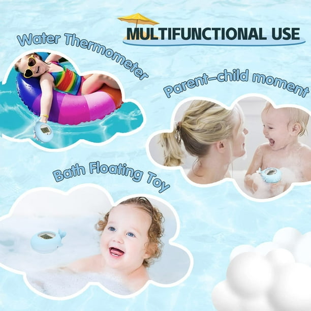  Termómetro de baño, oso encantador flotador de plástico,  juguete para bebé, bañera, termómetro con sensor de agua : Bebés