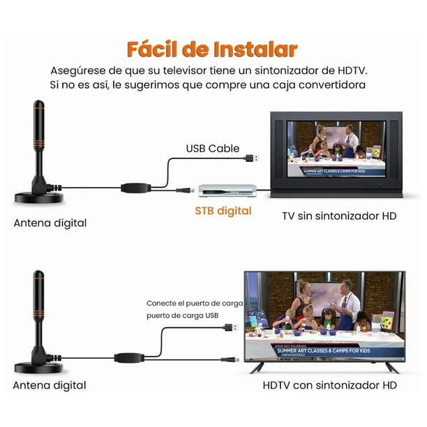 Amplificador Antena Tv Hd Digital Interior Steren 4k 1080p