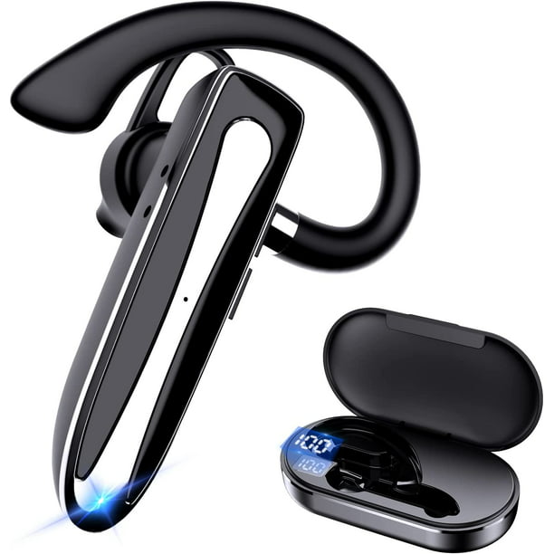 Auricular inalámbrico Bluetooth para teléfono móvil, auricular inalámbrico Bluetooth  5.1 con estuche de carga, micrófono para conducir en la oficina, auriculares  manos libres compatibles con Android/i JFHHH pequeña