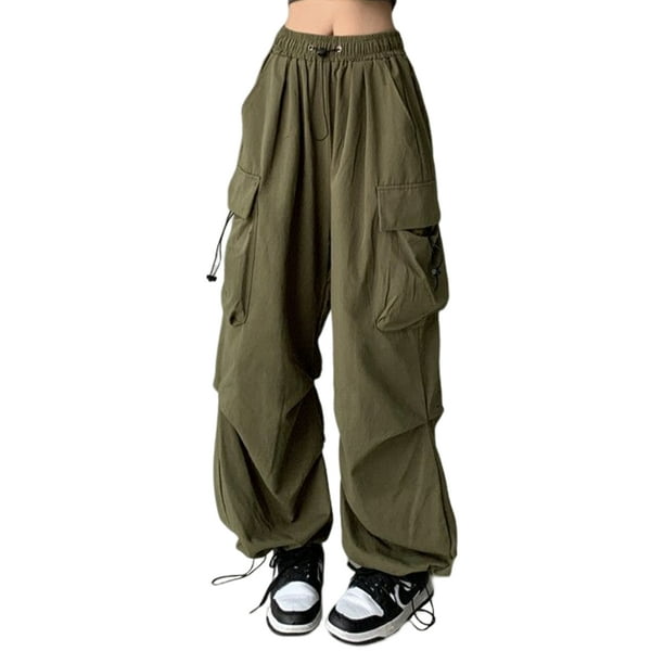 Pantalón Cargo Pantalón cargo para mujer American Y2k Vintage Cargo  Pantalones Streetwear (Verde militar XXXL) Cgtredaw Para estrenar