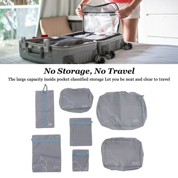 Organizadores de equipaje de viaje, bolsa de almacenamiento de viaje para  maleta, cubos de viaje, cubos de embalaje, bolsas de equipaje, juego de 7