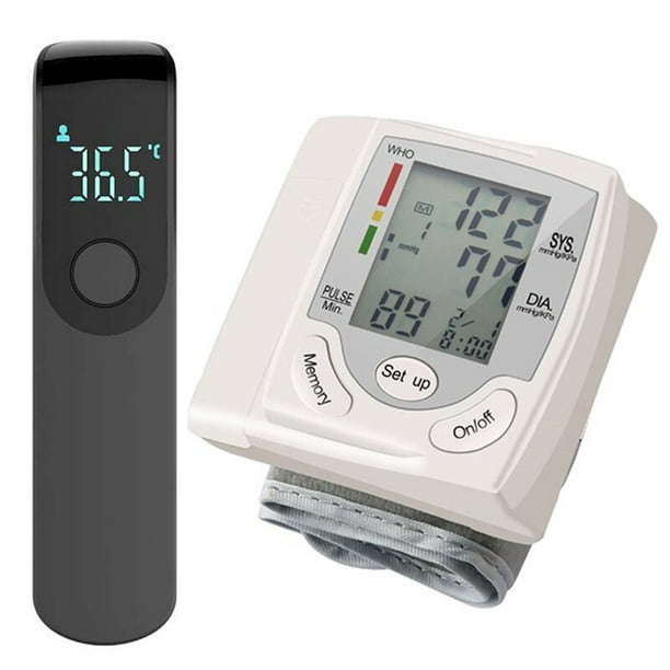 Comprar Monitor digital de presión arterial de muñeca, manguito de presión  arterial de frecuencia cardíaca por voz recargable por USB, medidor de  pulso automático LCD portátil, esfigmomanómetro para el hogar