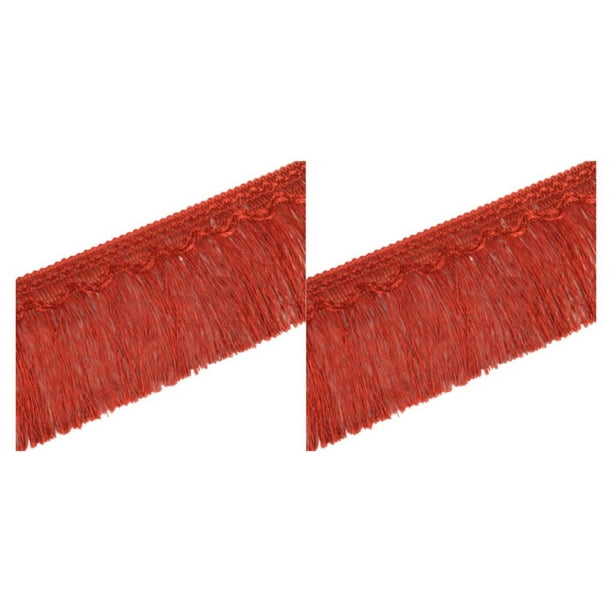 Ounissouiy Borla de flecos elegante de poliéster para costura y confección  Borla de flecos para coser rojo brillante 25 rojo brillante veinticinco  2Conjunto