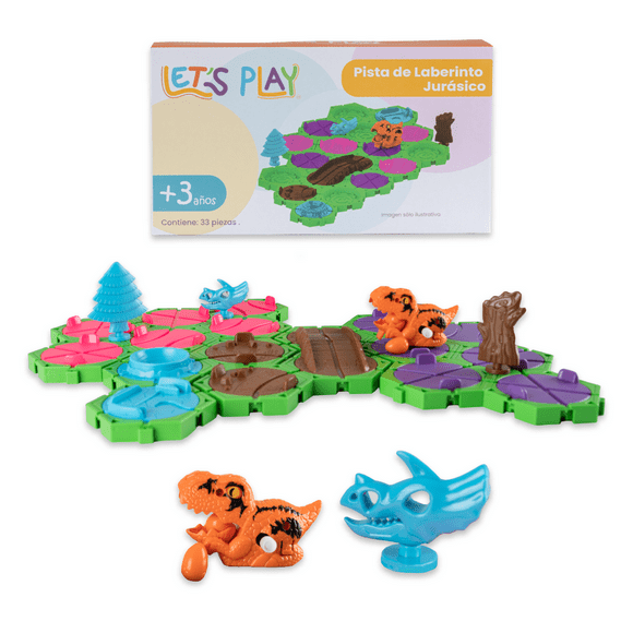 pista laberinto de dinosaurios para niños  juego de mesa armable jurásico con 33 piezas de diferentes tamaños  juguete de contrucción edad recomendada 3 años en adelante