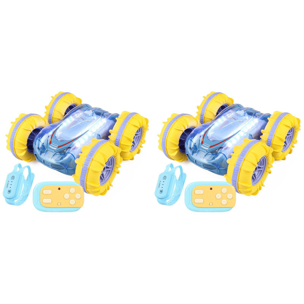 Fygurso Coche Teledirigido Anfibio 4WD, Impermeable, Con Luces LED Y Giro 360°, Para Tierra Y Agua, Regalo Para Niños Y Niñas Desde 4 Años