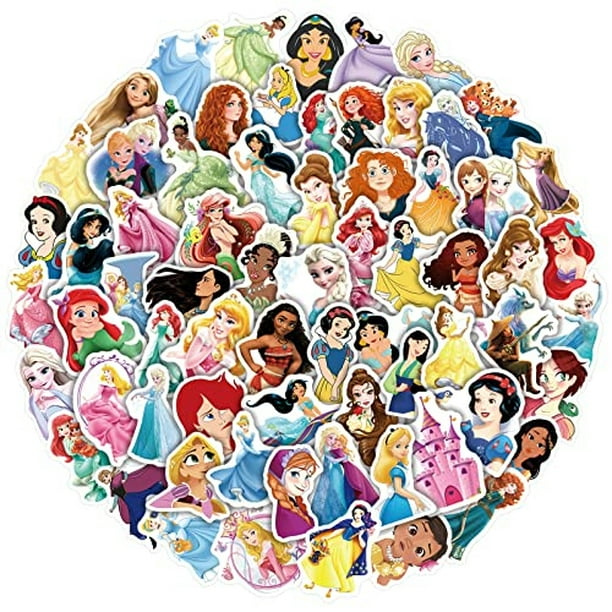 Paquete de 100 pegatinas de Disney para niños, pegatinas de princesas,  pegatinas de personajes de dibujos animados lindos, pegatinas de película,  pegatinas decorativas para niños, adolescentes, adulto