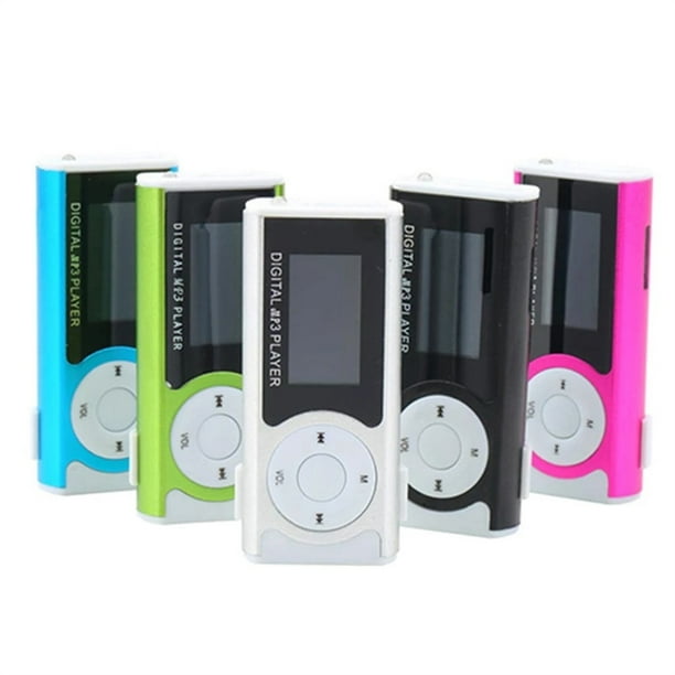 Reproductor de MP3 portátil, pantalla LCD de 1.8 pulgadas, mini reproductor  de música digital MP3, mini clip de metal, tarjeta de memoria de soporte